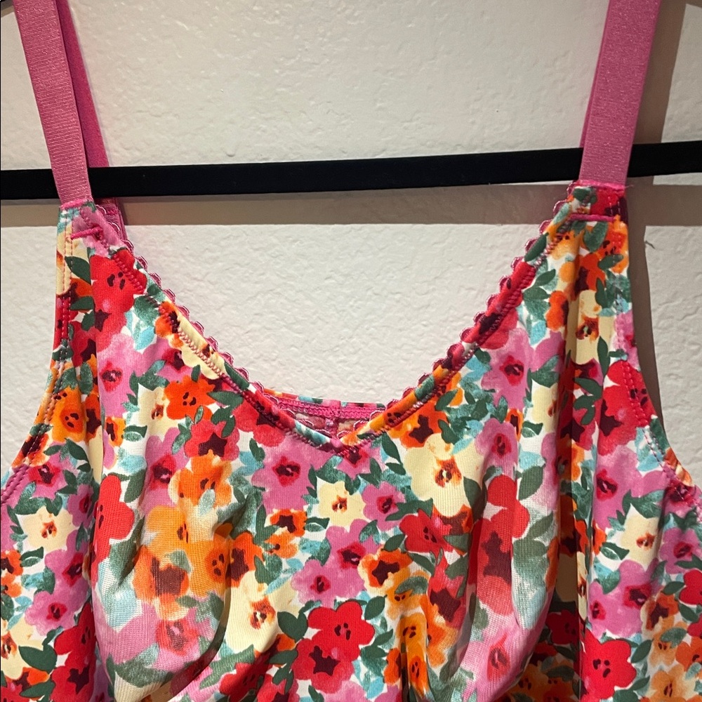 Ruby Ribbon Original Cami Shapewear Floral Pink Tank Top Bra 48 - Picture 3 of 5